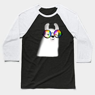 Llama with rainbow glasses Baseball T-Shirt